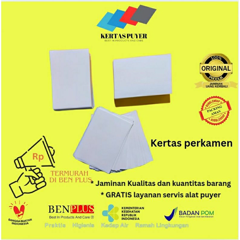 

kertas perkamen putih ukuran 7,5x10cm