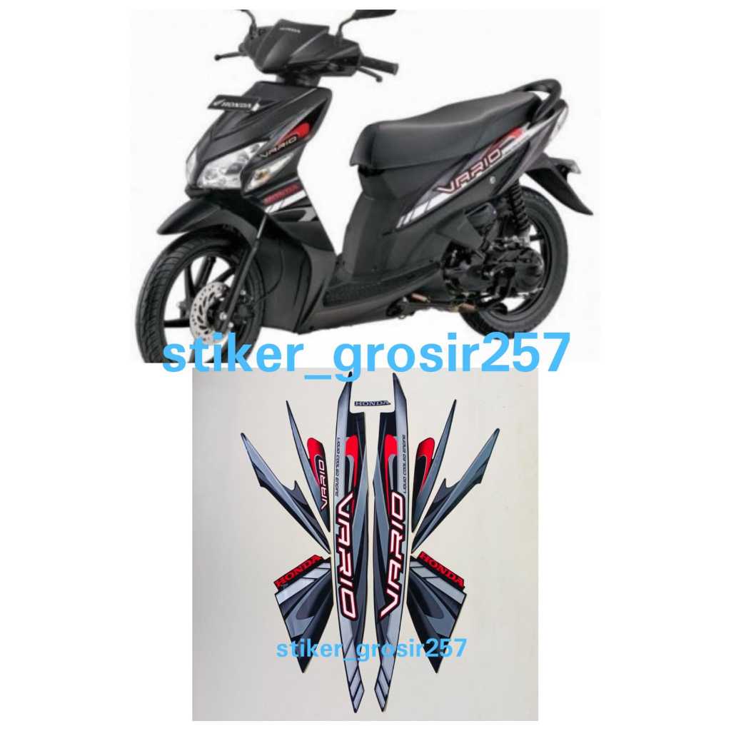 STIKER STRIPING LIS LES BODY HONDA VARIO 110 KARBU 2009 HITAM STANDAR