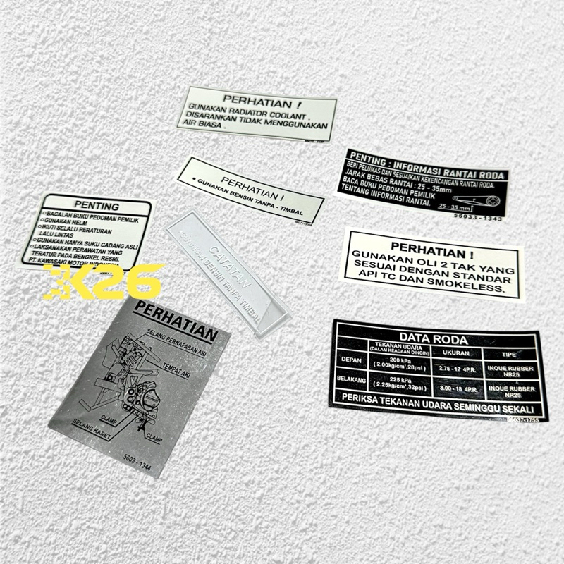 

Sticker stiker warning perhatian detail fullset ninja 150 rr ss r