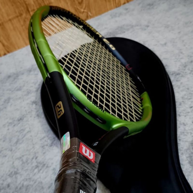 RAKET TENIS LAPANGAN WILSON HAMMER CARBON SIAP PAKAI - HIJAU