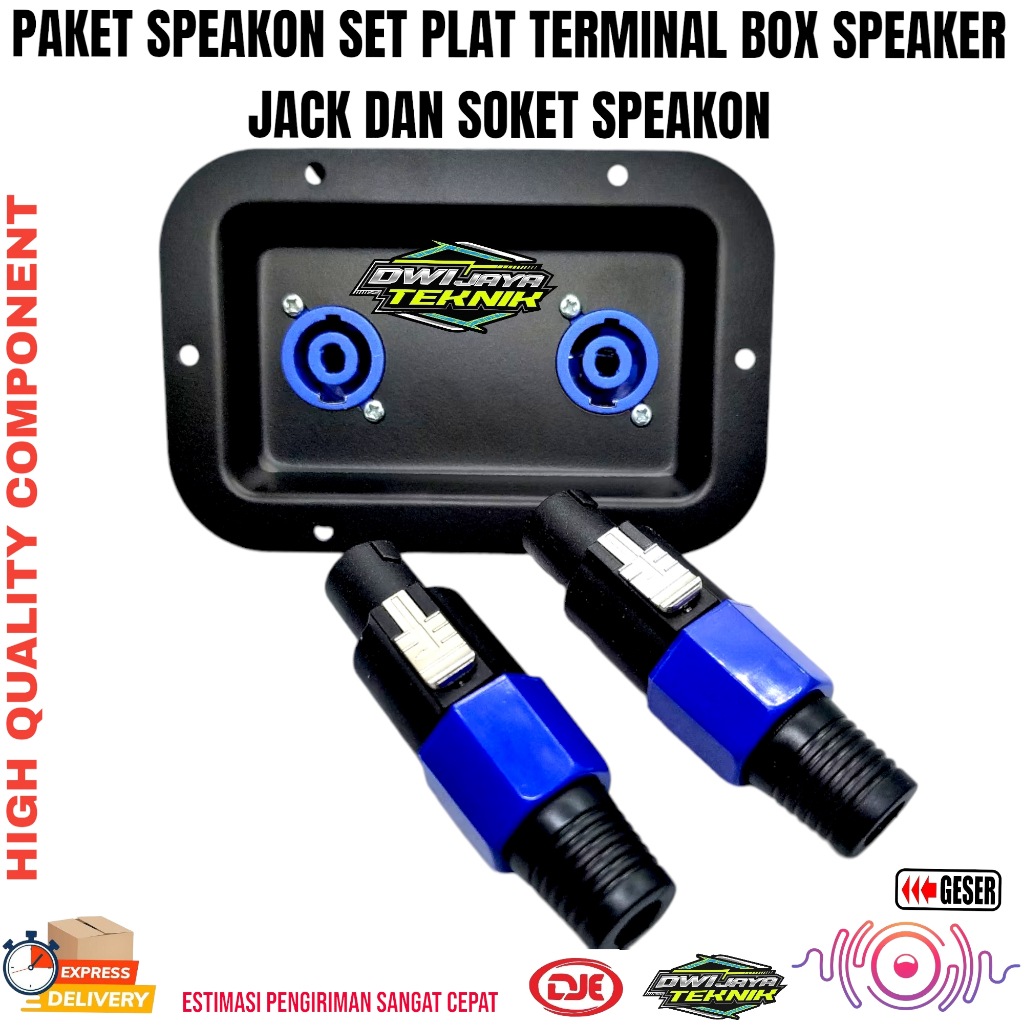 PAKET SPEAKON SET PLAT TERMINAL BOX SPEAKER JEK DAN SOKET SPIKON SOCKET JECK PANEL SPICON LENGKAP