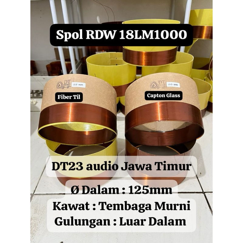 Spull Speaker RDW 18LM1000 DT Music lilitan luar dalam / Spul Spool Voice Coil 125 mm (spol balap)
