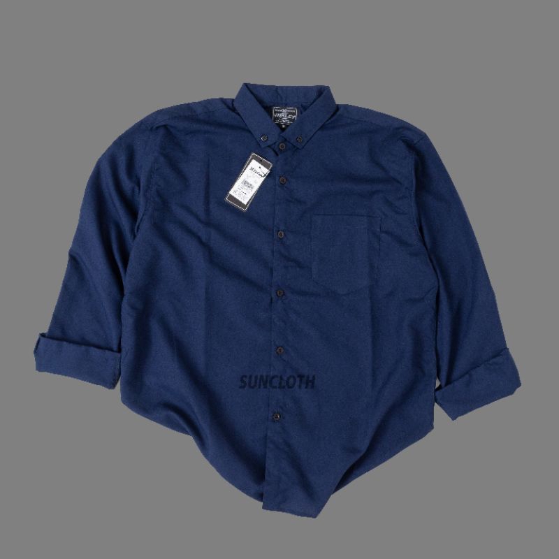 Kemeja Pria Polos Lengan Panjang Biru Dongker kemeja Slimfit polos kasual