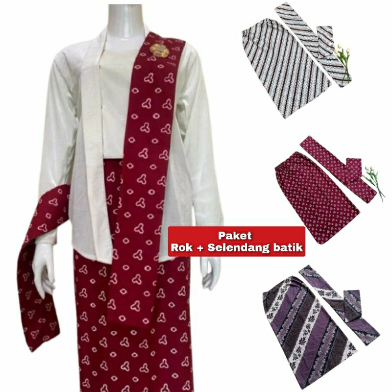 Rok Batik & Selendang Batik / Set Rok Batik Jumputan dan Selendang Batik Jumputan / Batik Tradisiona