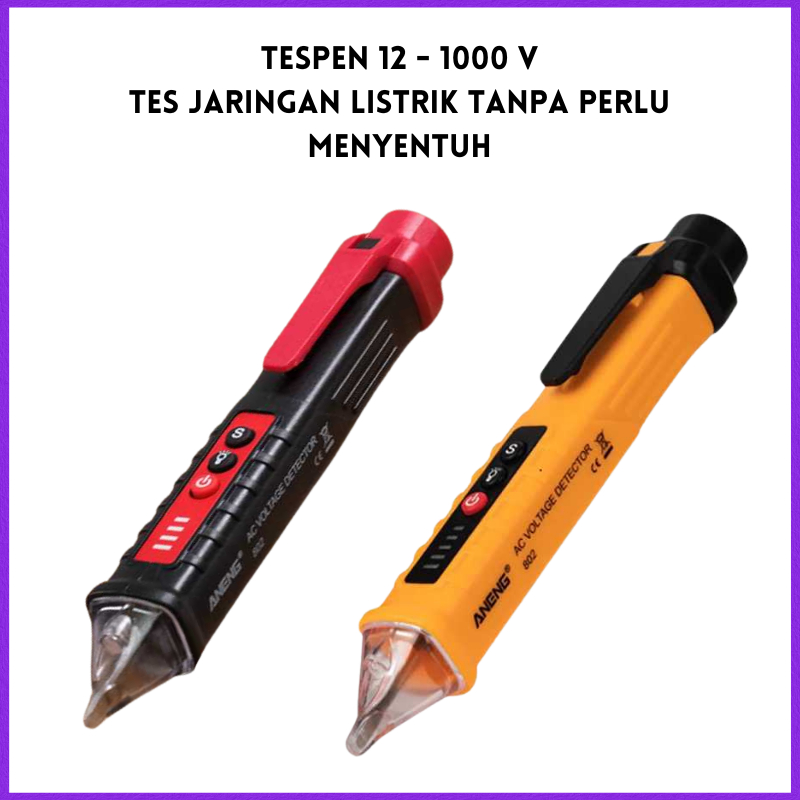 COD Tespen Tester tanpa menyentuh detektor tegangan AC  12-1000 / TESPEN PINTAR CANGGIH MUDAH DIBAWA