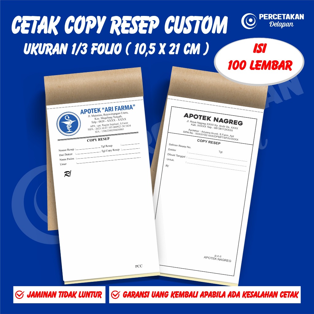 

cetak copy resep custom
