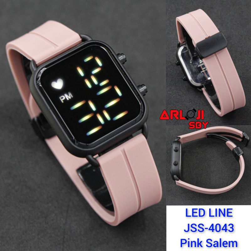 Jam Tangan Led Watch JSS 4043 Love Cewek Cowok Strap Silikon Magnetic Buckle