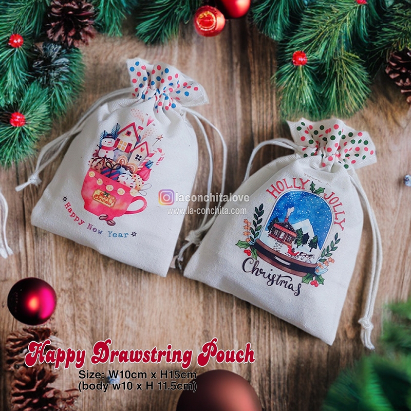 

Goodie Bag Serut Natal / Pouch Hampers Natal / Kantong Snack Christmas / Kantong Mini Hampers NATURAL