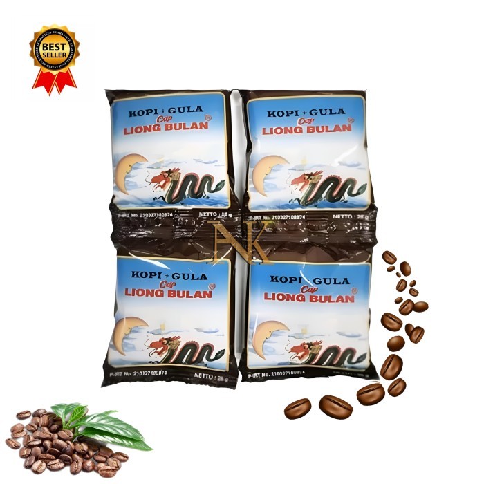 

Kopi + gula cap liong bulan asli isi 2 renceng/ 20 sachet termurah
