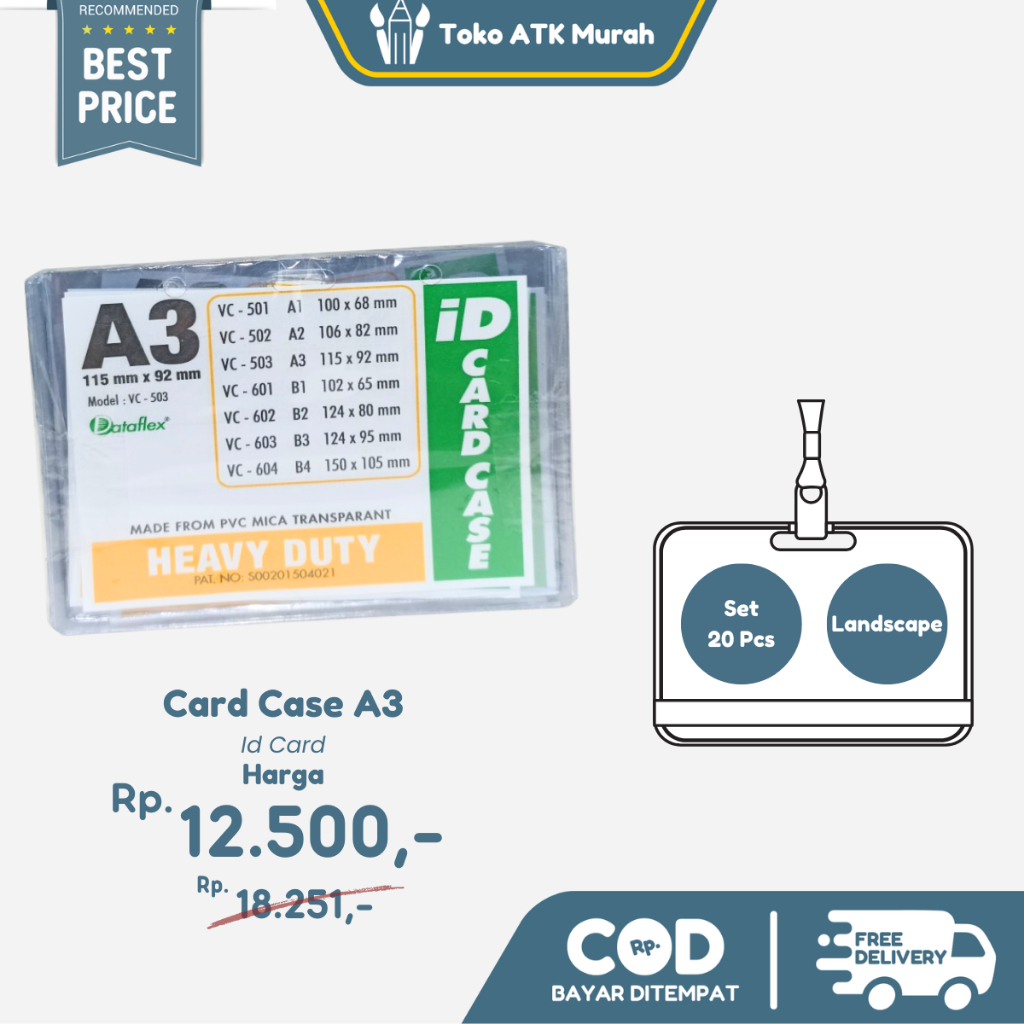 

Tempat ID Card Case A3 / Tanda Pengenal A3