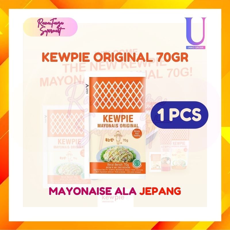 

KEWPIE Mayonnaise Original 70g [] Mayones Premium Salad Dressing [] Praktis dan Lezat