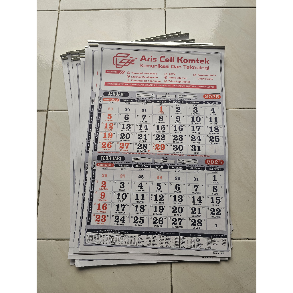 

READY STOCK!!! Kalender Dinding Dwibulan Klep Tanpa Sablon