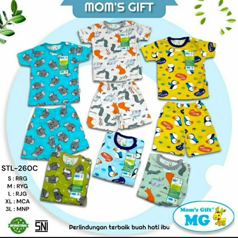 MOMS GIFT - Setelan Baju Pendek Bayi Motif Moms Gift (1pc)