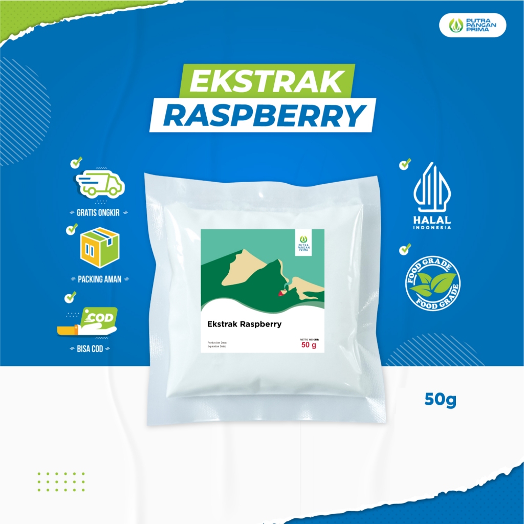 

Bubuk Ekstrak Raspberry Extract Powder 50 gram