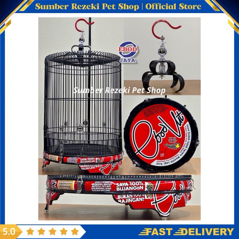 Original Ebod Jaya No 2 Full Set Sangkar Murai PVC Decal EBOD VIT Merah Kandang Murai PVC Airbrush W
