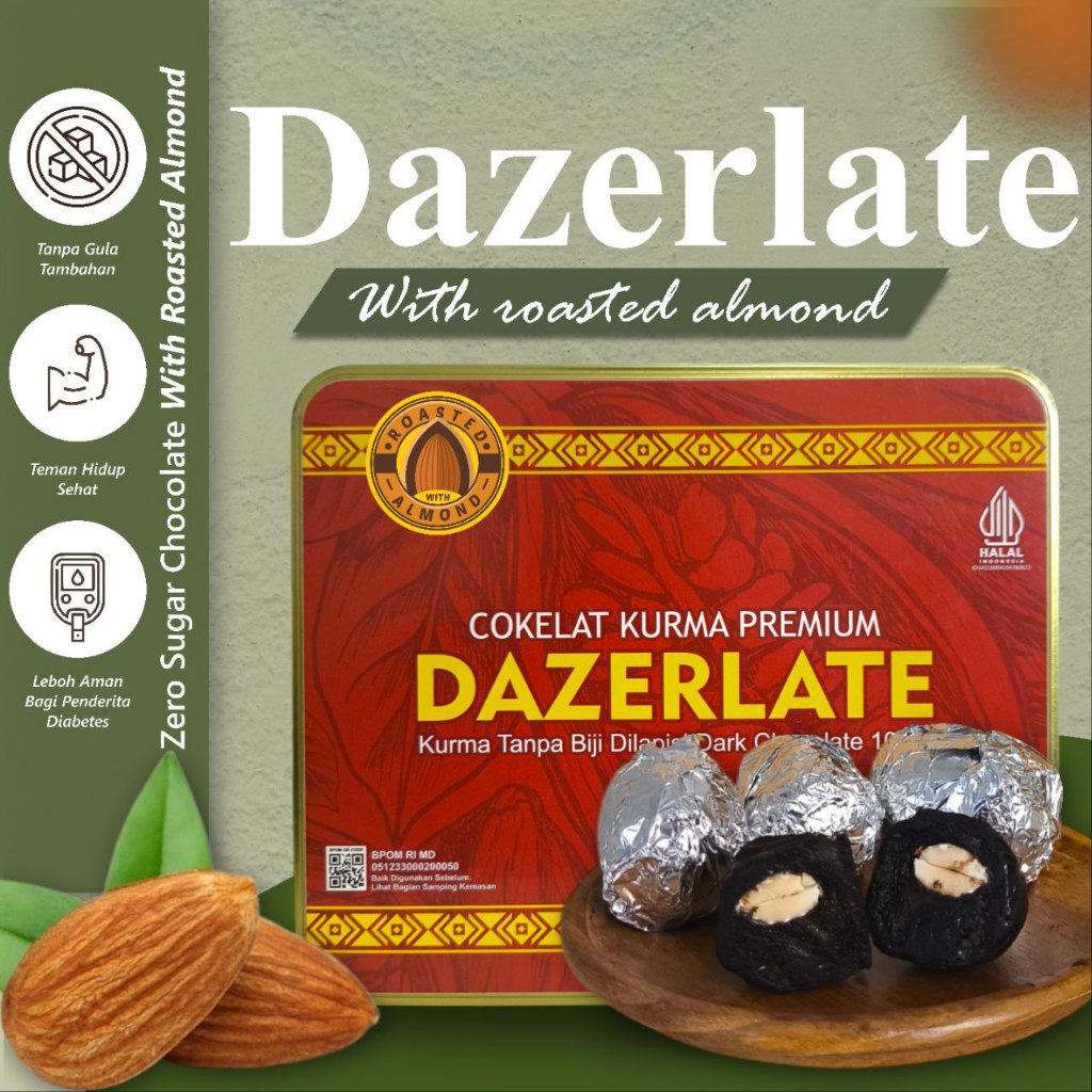 

Dazerlate with "Roasted Almond" Cokelat Kurma Zero Sugar