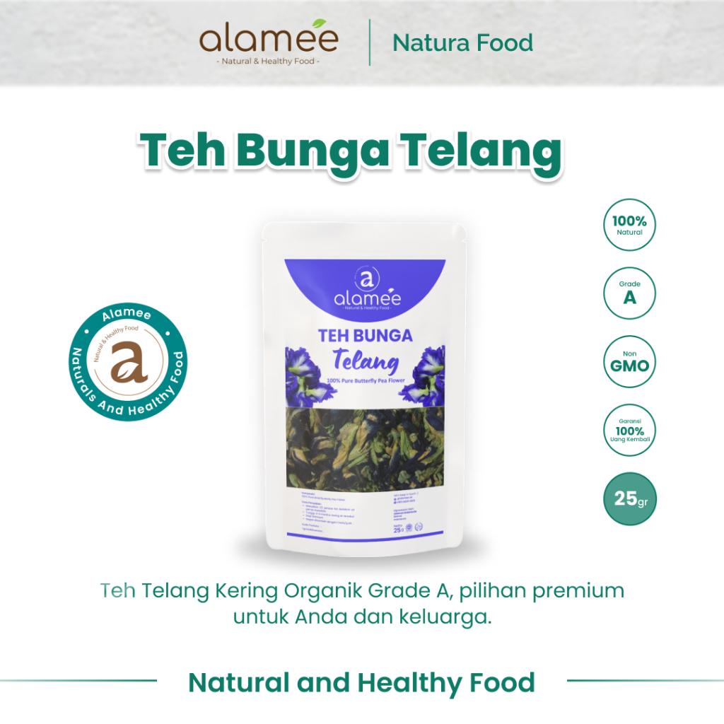 

ALAMEE Teh Telang Bunga Kering Butterfly Pea Tea Organik Herbal Dried Flower 25gr Premium