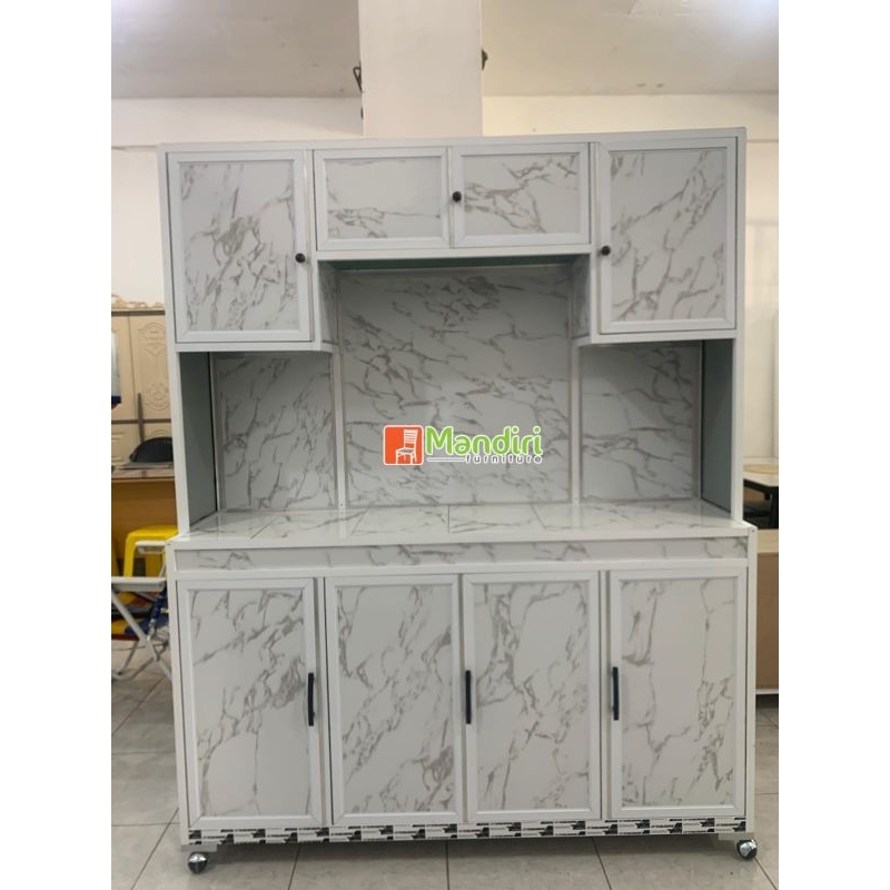 Lemari piring aluminium 4pintu