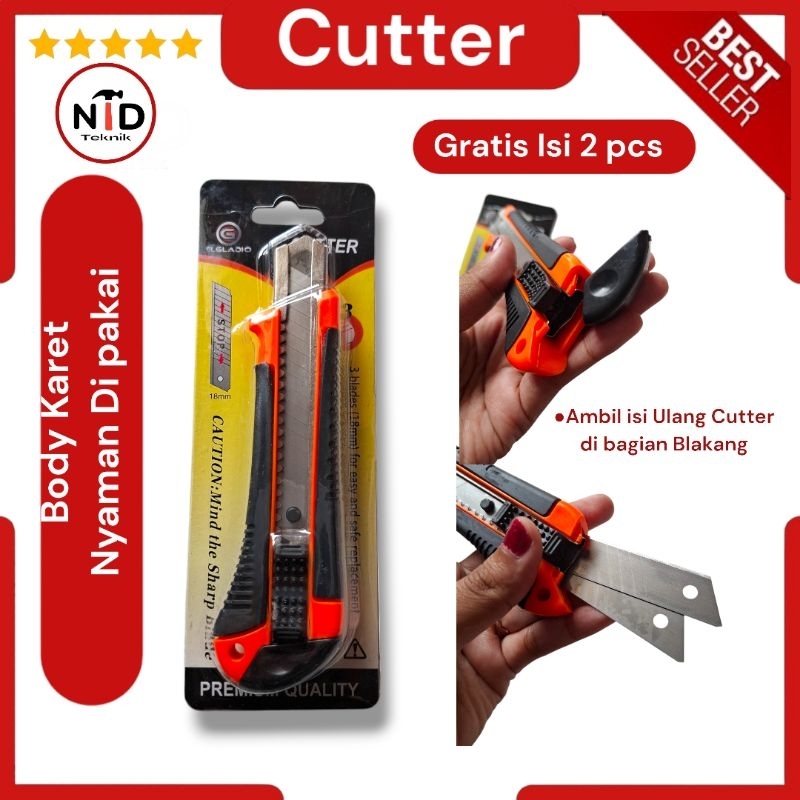 

Kater murah / Cutter Murah gratis Refill 2 pcs / CUTTER POTONG SERBAGUNA / cutter Murah meriah/ Cutter besar murah