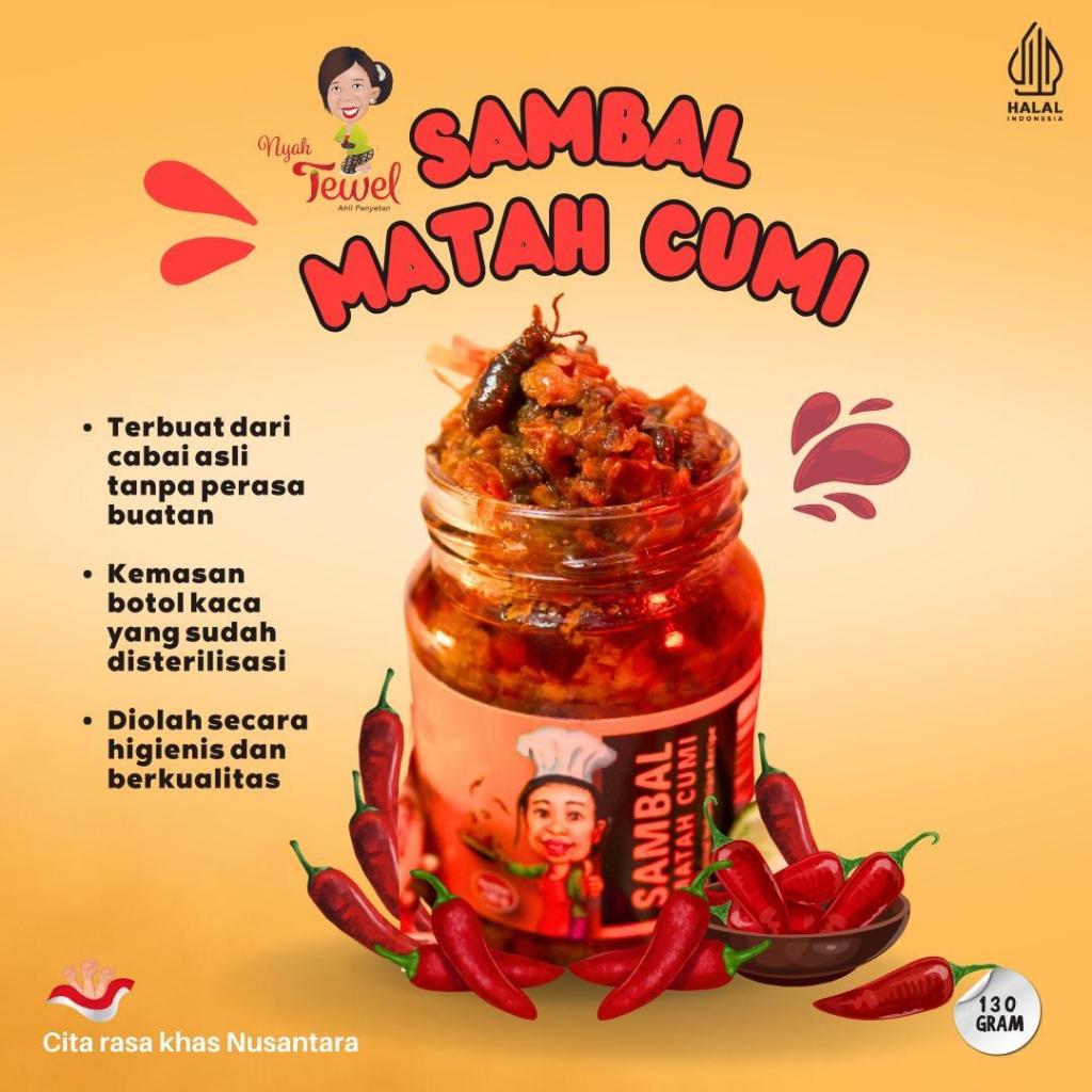 

NYAH TEWEL - Sambal Matah Cumi 130 Gr Sambal Khas Nusantara Indonesia