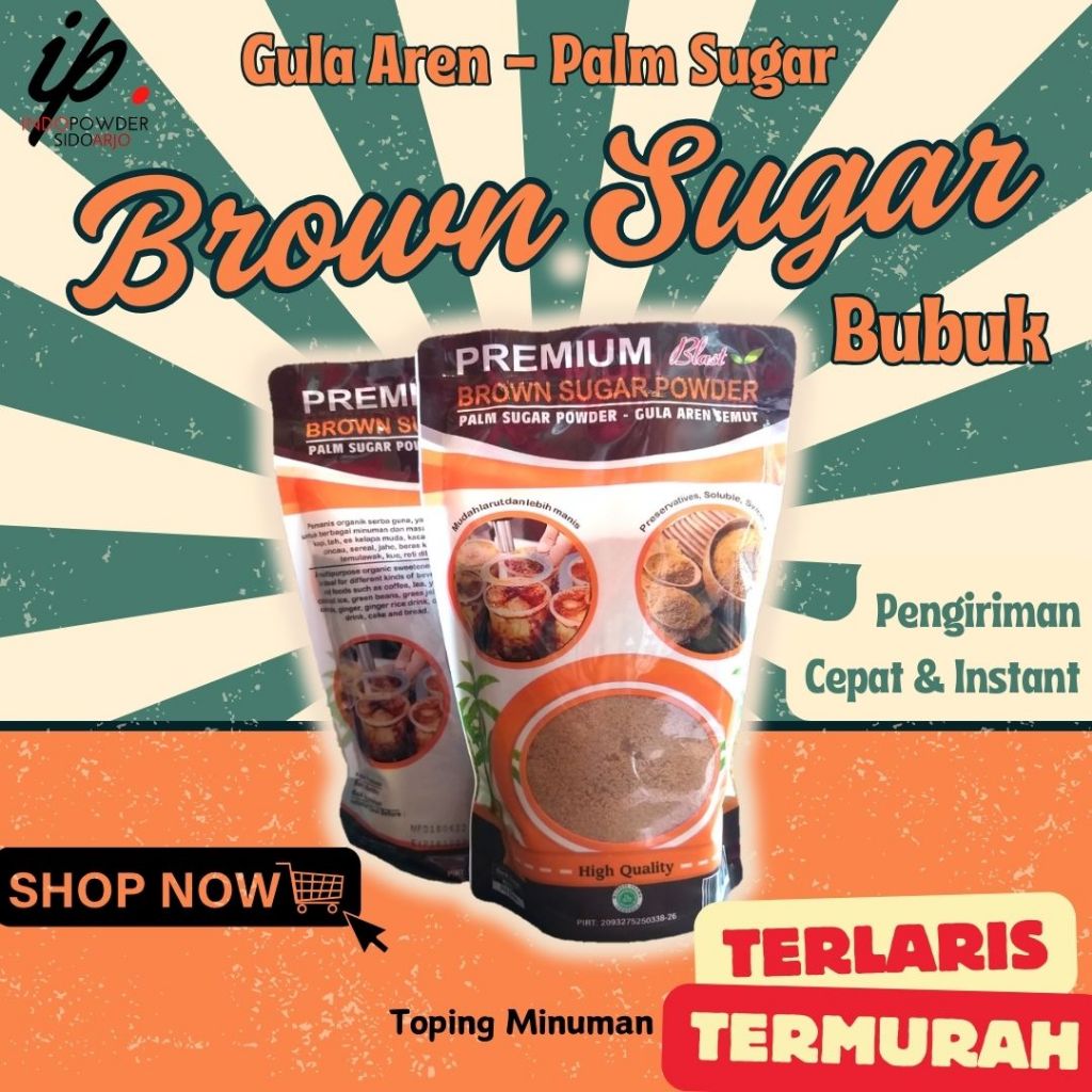 

BROWN SUGAR BUBUK / GULA AREN BUBUK / PALM SUGAR / BROWN SUGAR PREMIUM / TOPPING GULA AREN SEMUT