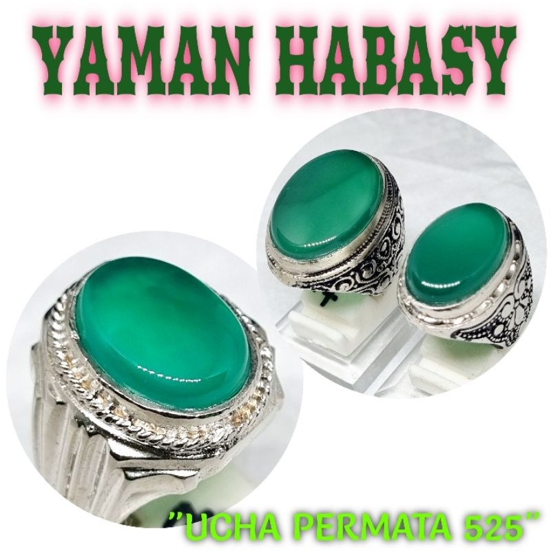 Cincin batu yaman hijau kristal asli original yahman / yahmani / habasy / ahmer