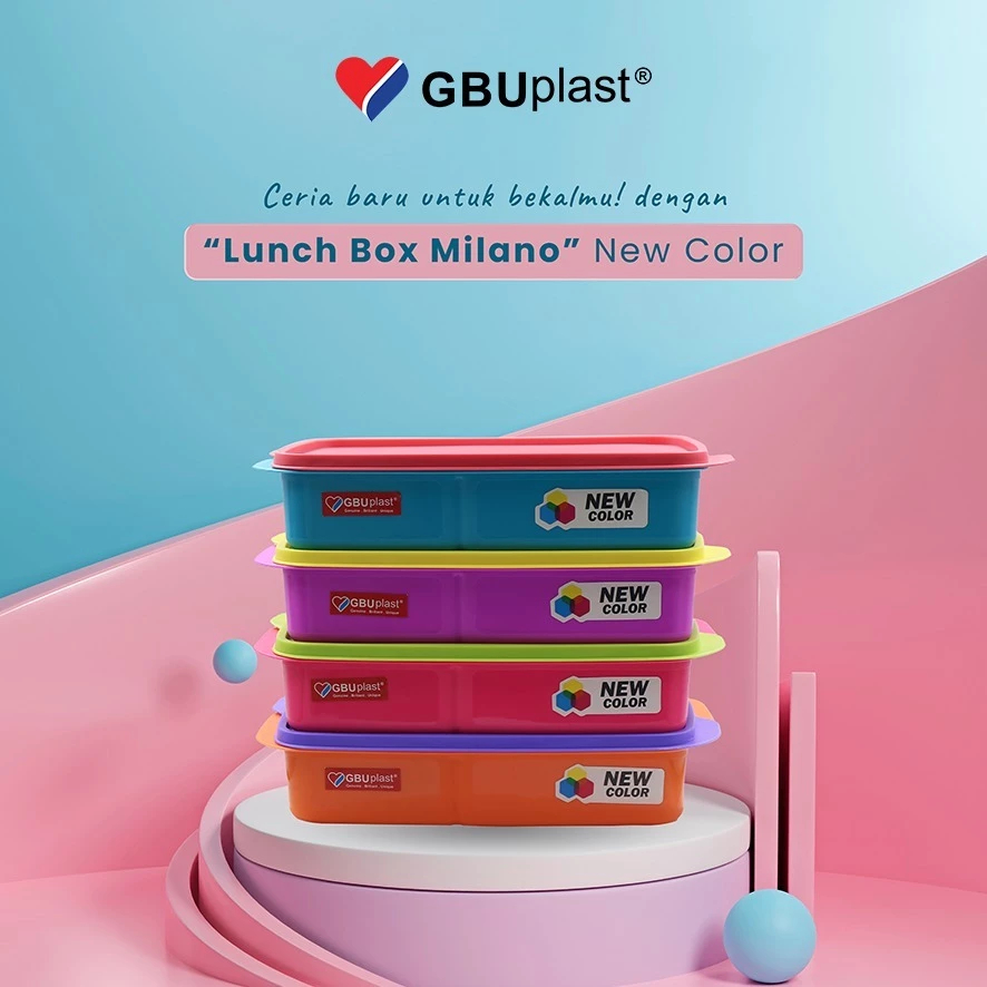 Lunch Box Milano GBU | Tempat Makan / Bekal 3 Sekat Plastik