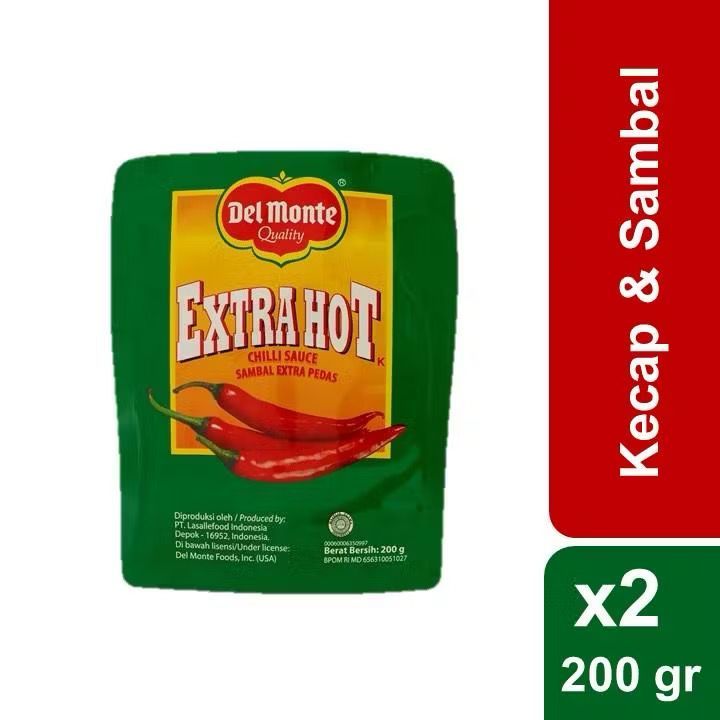 

Delmonte Saus Extra Hot Chilli Pouch 200gx2
