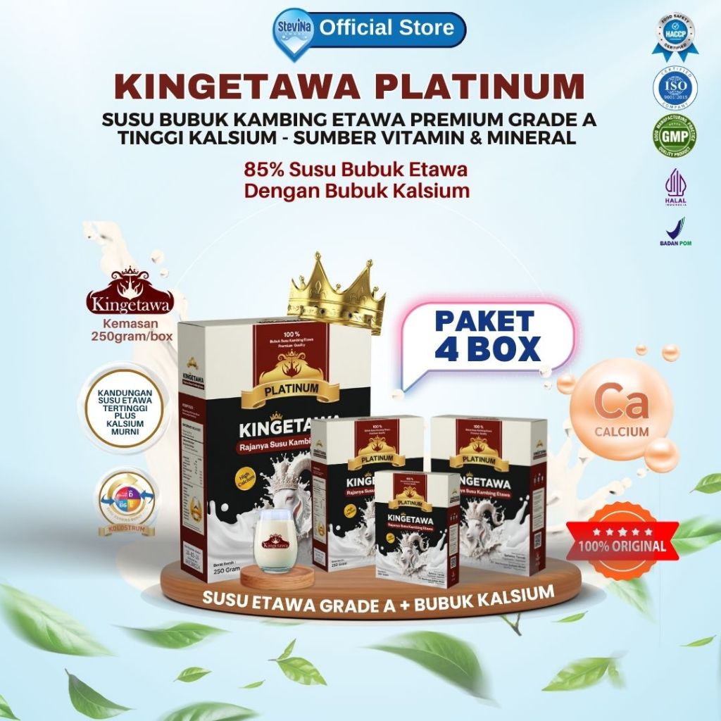 

Kingetawa Platinum Susu Kambing Etawa Premium Untuk Nyeri Ashma, Paru2 dan Nyeri Sendi Paket 4 Box
