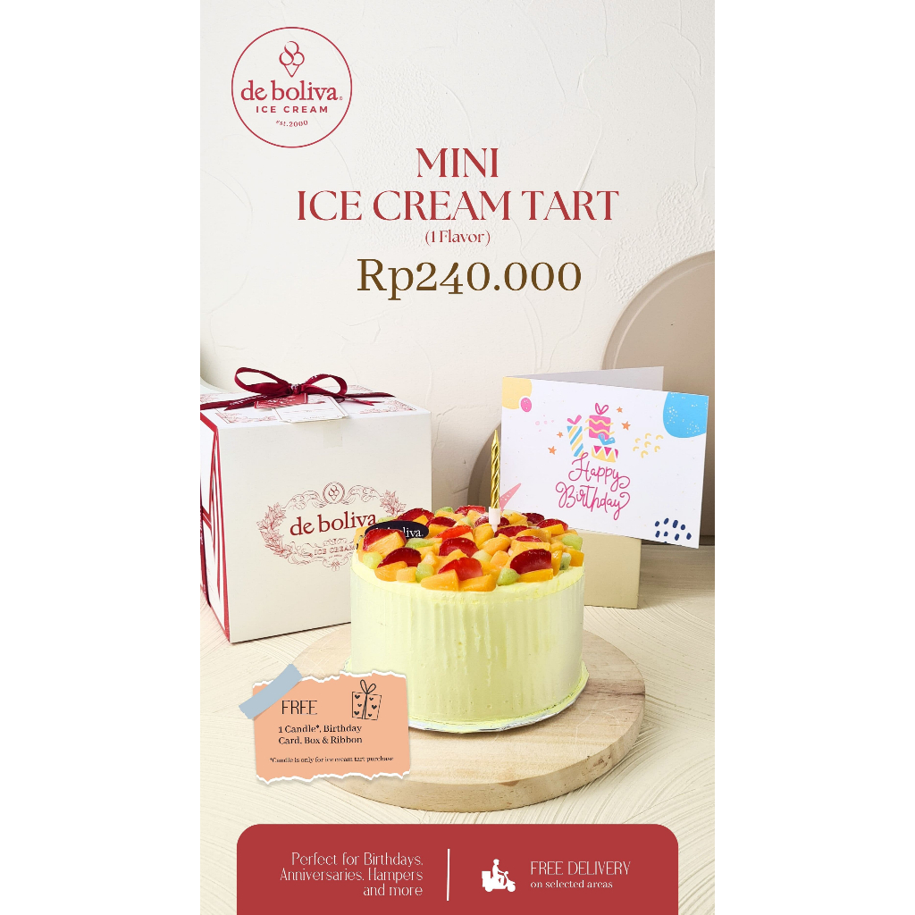 

MINI ICE CREAM TART / ICE CREAM TART / BIRTHDAY TART / 11 VARIAN RASA / 1 FLAVOR ONLY