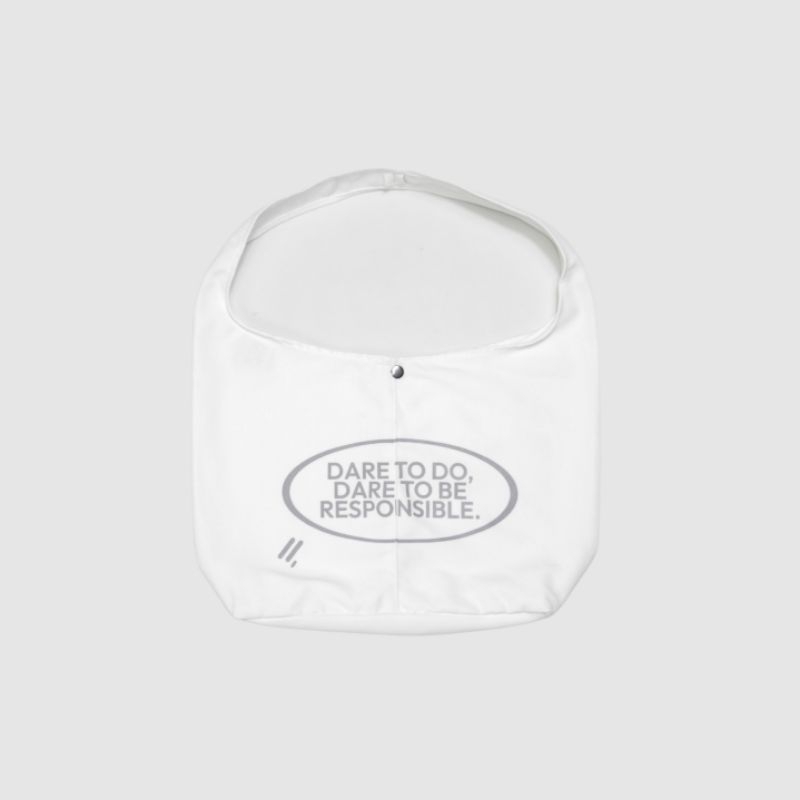 PAPPOJI - Tote bag "DARE" White/Putih/Unisex/Tas Jinjing Warna Putih Pria/Wanita