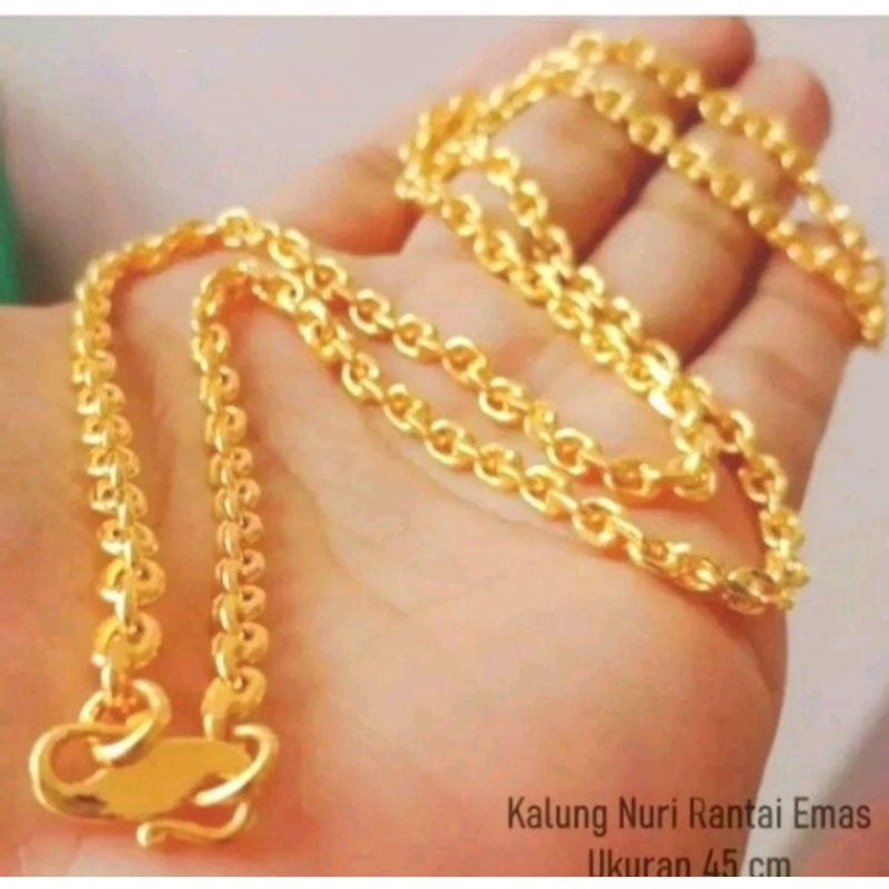 kalung nuri medan titanium gold lapis emas 24K anti karat anti luntur