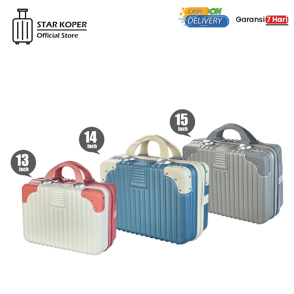 KOPER MINI BEAUTY CASE 13/14/15 INCH KOPER MAKEUP BAHAN PVC KOPER PELENGKAP