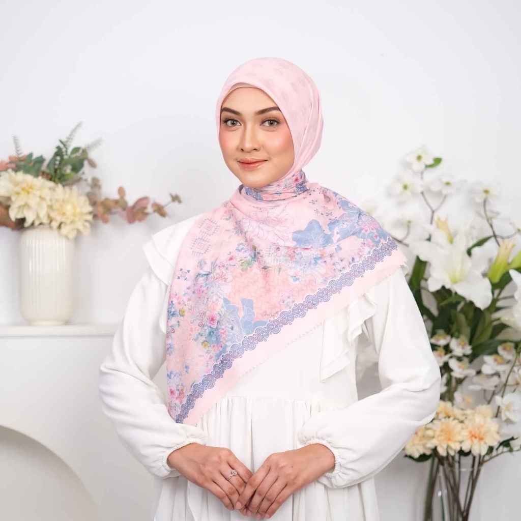 Kayla Series - Pink Baby Blue | Hijab Voal Square