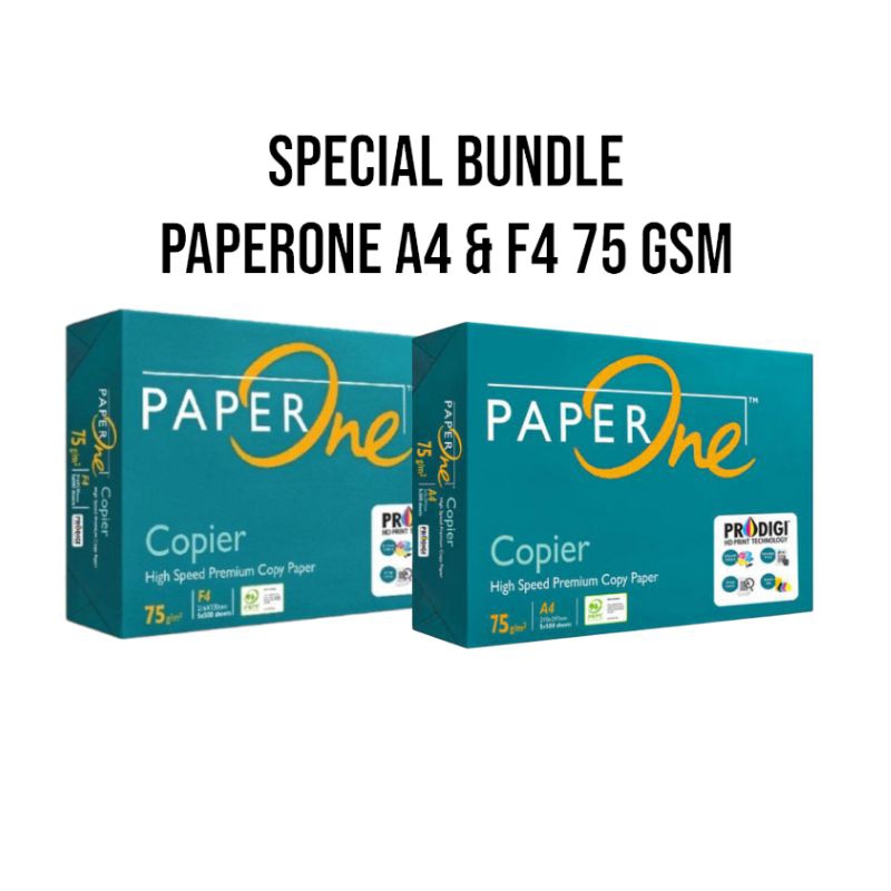 

[SPECIAL BUNDLE ] kertas hvs print fotocopy paperone A4 | F4 75 gsm
