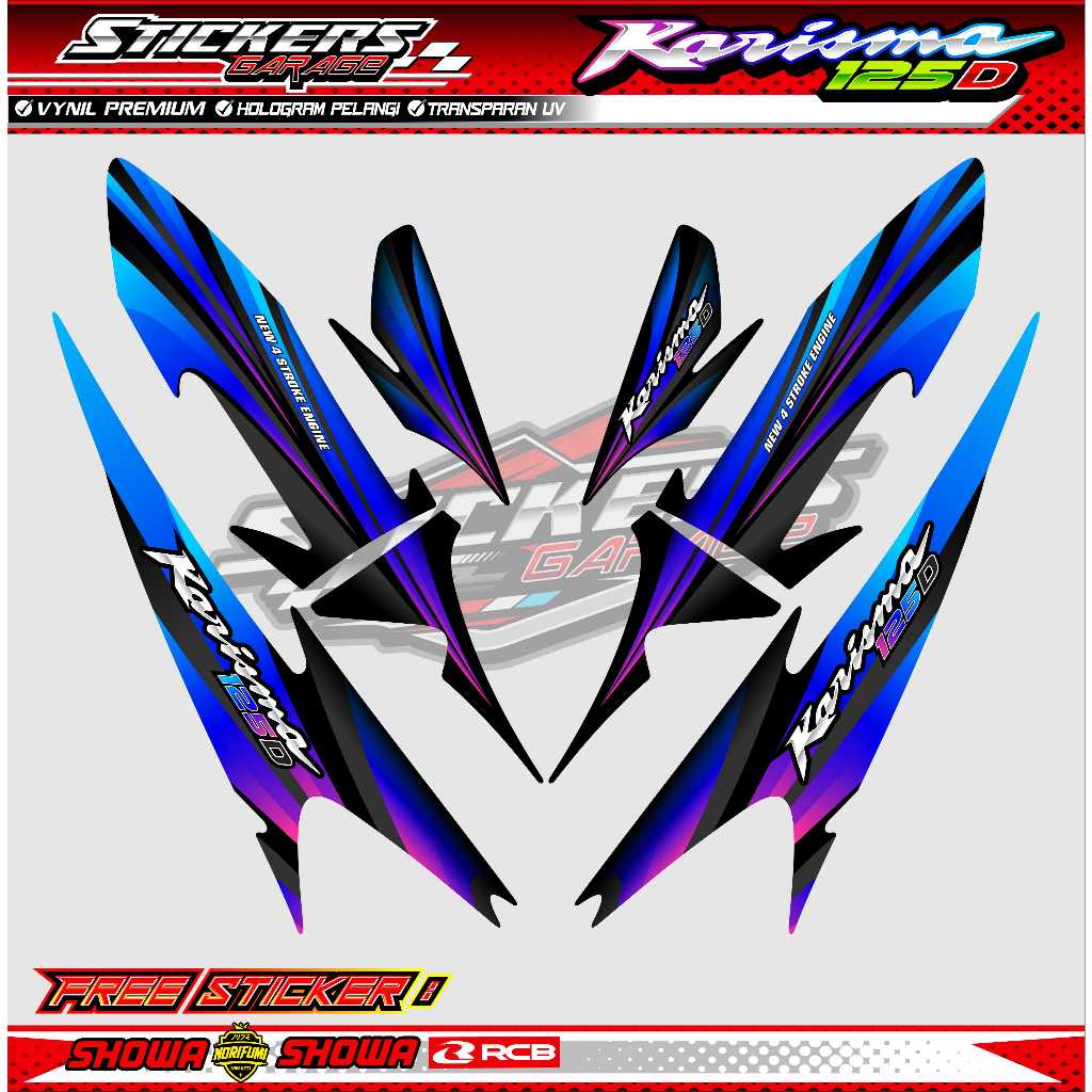 STRIPING VARIASI HONDA KARISMA 125 D / STICKER LIST VARIASI MOTOR KARISMA 125D