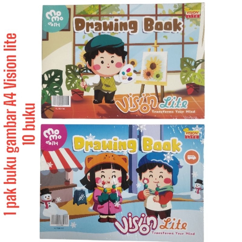 

[10 buku] Buku gambar A4 Vision lite Per Pak isi 10 buku