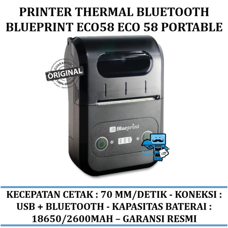Printer Thermal Bluetooth Blueprint Eco58 Eco 58 Portable