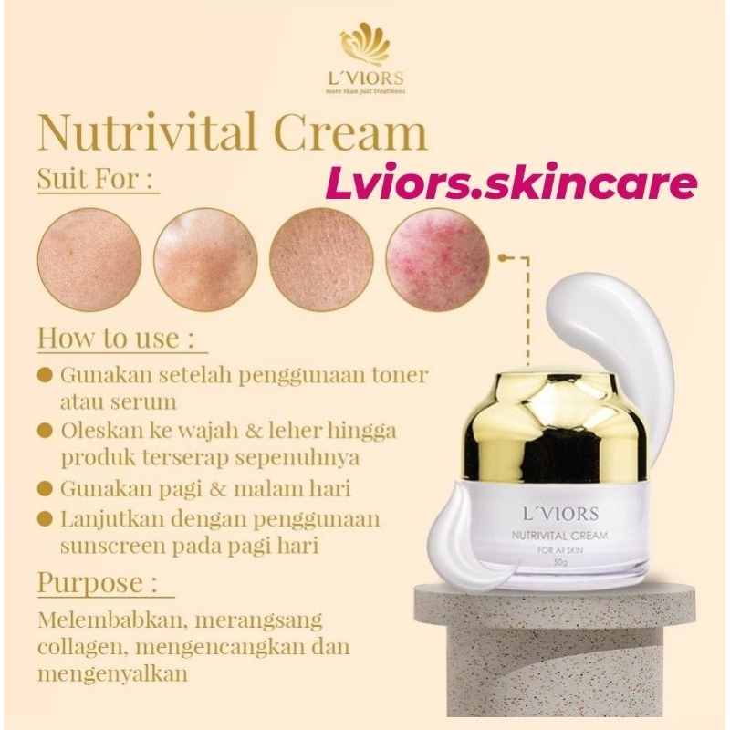 LViors Nutrivital Cream Collagen Anti Penuaan Kulit menjadi kencang,kenyal,berseri dan tidak kusam (