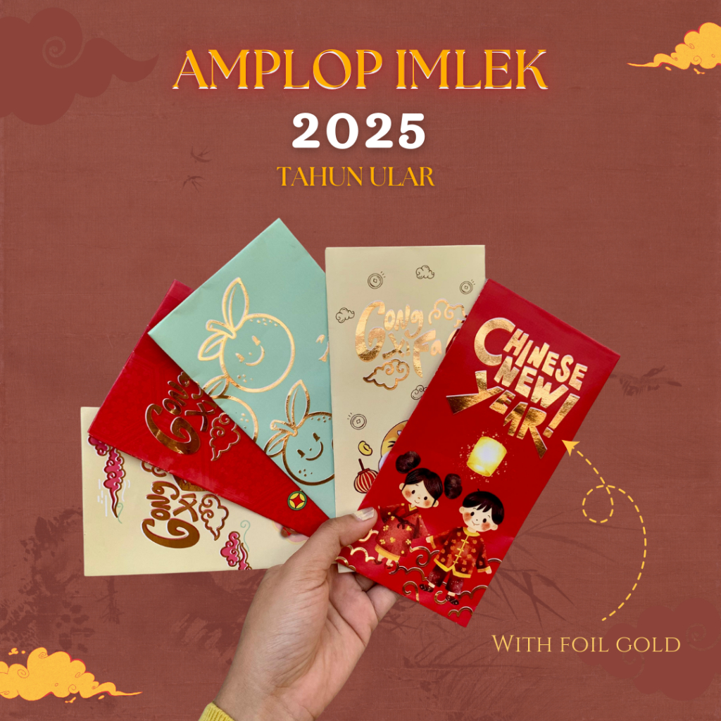 

[FOIL GOLD] Angpao Amplop Imlek Chinese New Year 2025 Shio Tahun Ular Imlek Sincia Cina - PREMIUM ANGPAO READYSTOCK