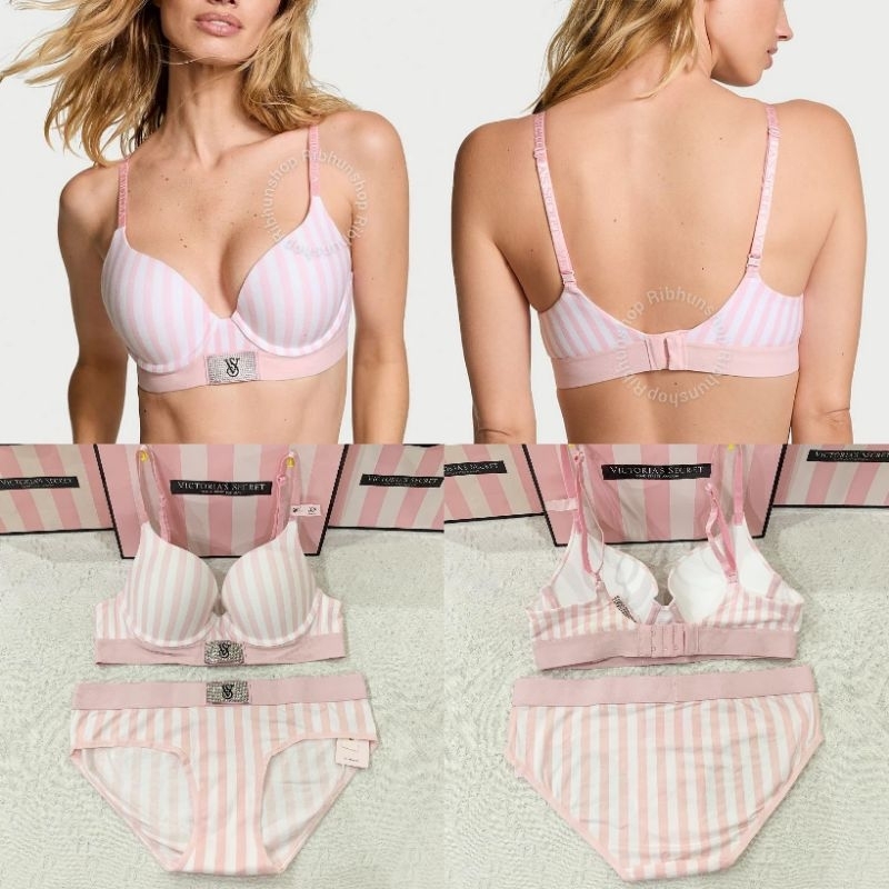 Victoria Secret Original T-shirt Bra Set Push Up Size 32B/S 11254740