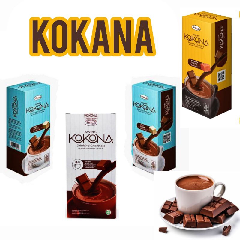 

KOKANA drinking chocolate|coklat|brown sugar|less sugar|(4sachet@33gr)|(5sachet@35gr)