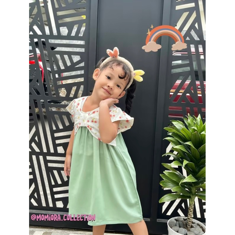 [MOMIORA] Dress Haura Anak Perempuan Usia 1-4 Tahun Bahan Crinkle Airflow Premium