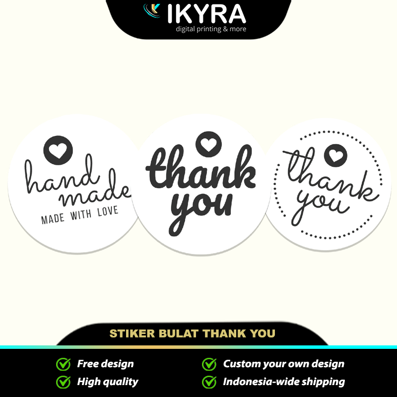 

Cetak Stiker Thank You Custom Ucapan Terima Kasih Bulat Thank You For Order Olshop