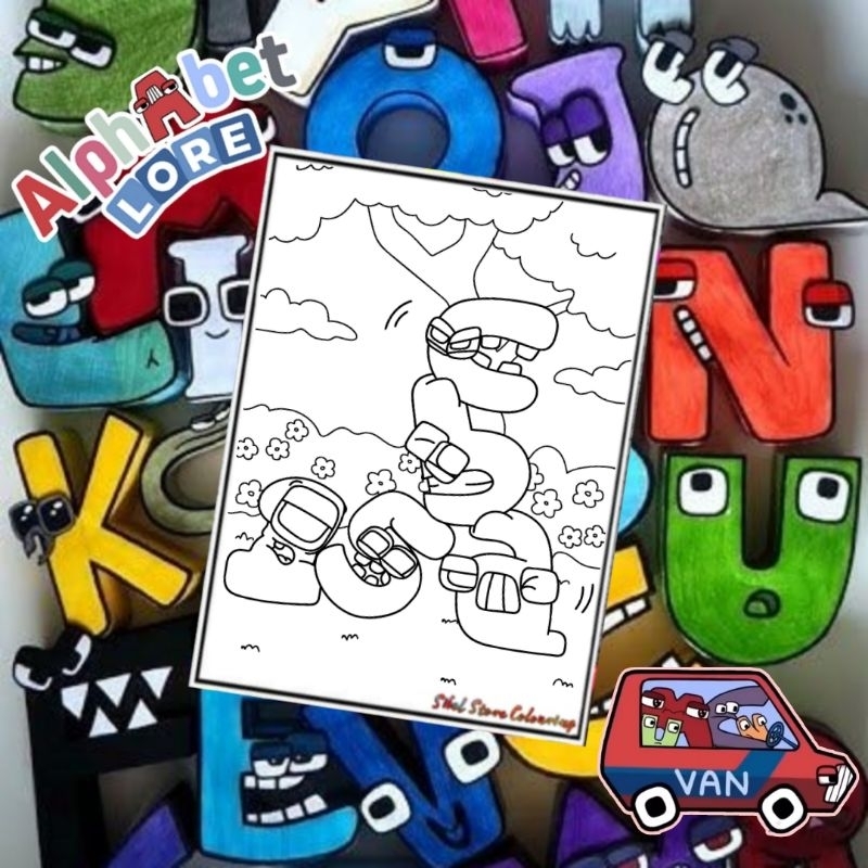 

Kertas Gambar Mewarnai Alphabet Lore Collection V2 / isi 12 Lembar Kertas Tebal 160gsm