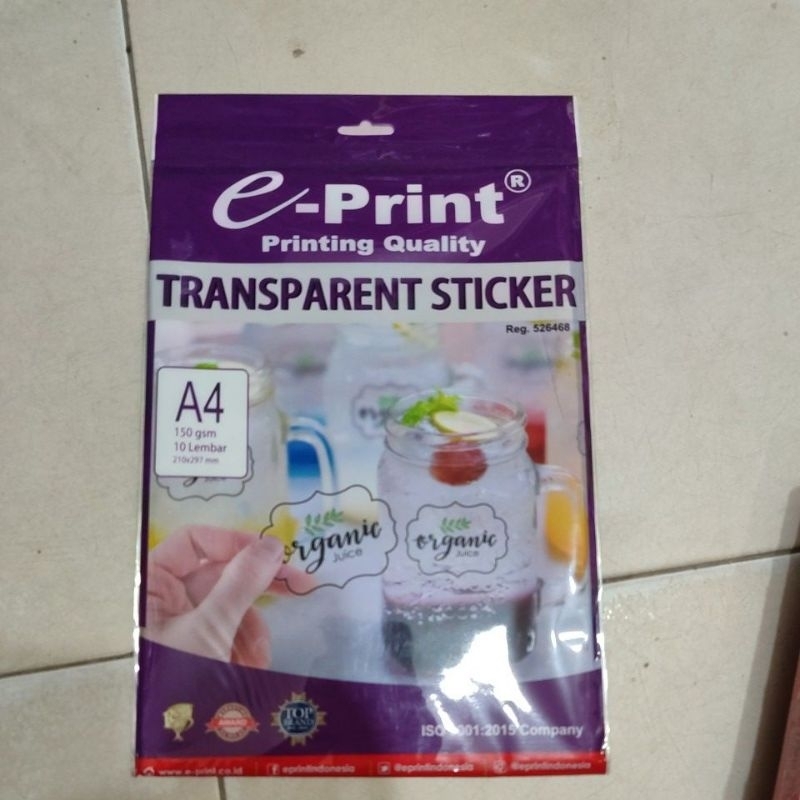 

(10pcs) Transparent sticker/ kertas sticker eprint