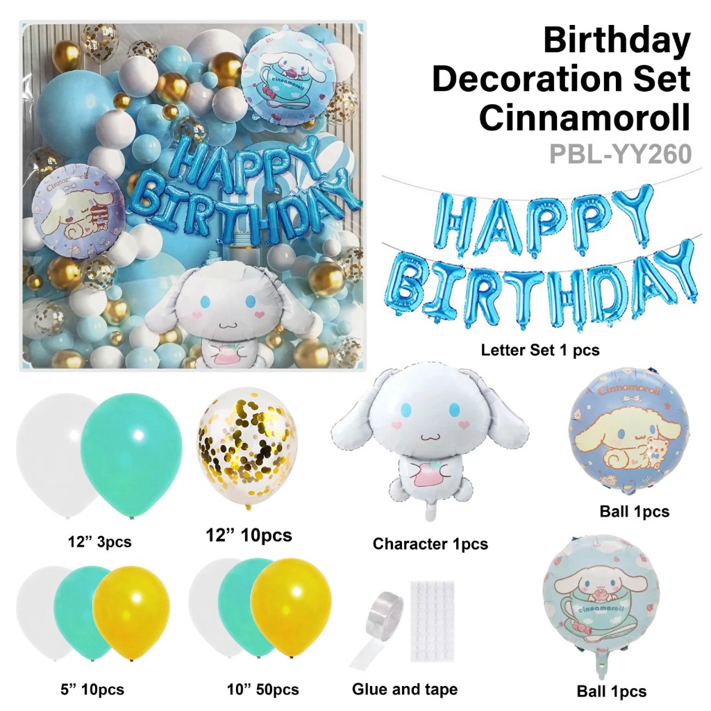 Balon Set / Balon Cinnamoroll / Birthday Decoration set Cinnamoroll  YY260