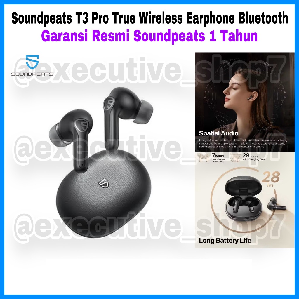 Soundpeats T3 Pro True Wireless Earphone Bluetooth - Garansi Resmi Soundpeats 1 Tahun