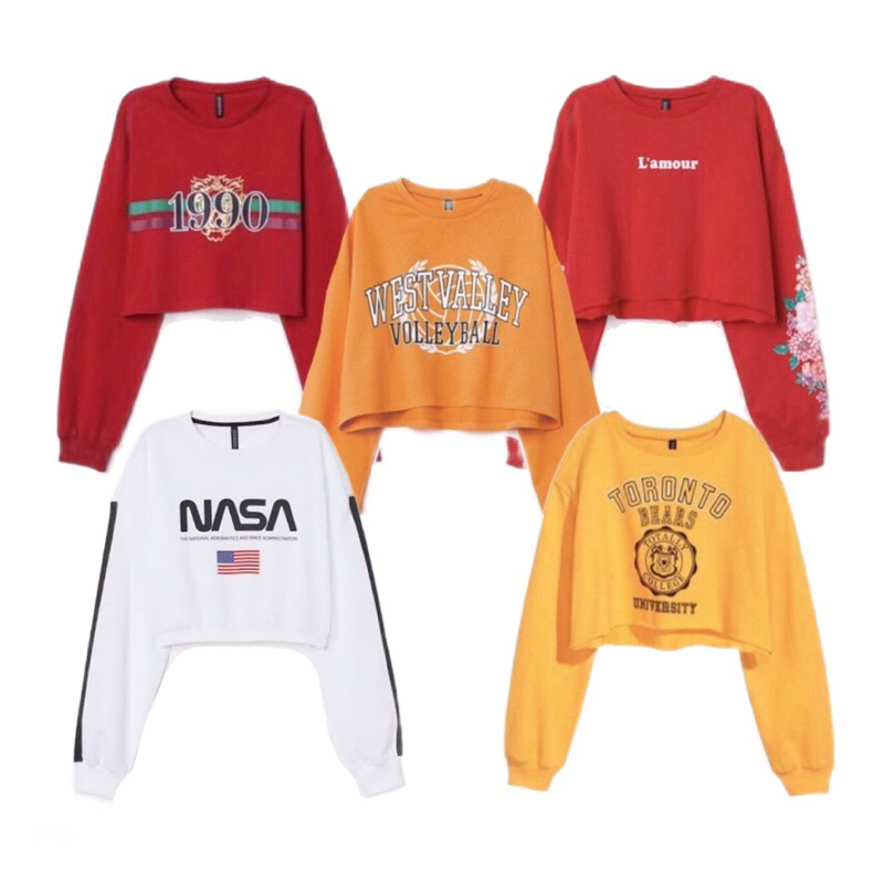 H&M ORIGINAL WEST VALLEY VOLLEYBALL TORONTO BEARS YELLOW NASA WHITE 1990 RED LAMOUR FLOWER ROSE CROP