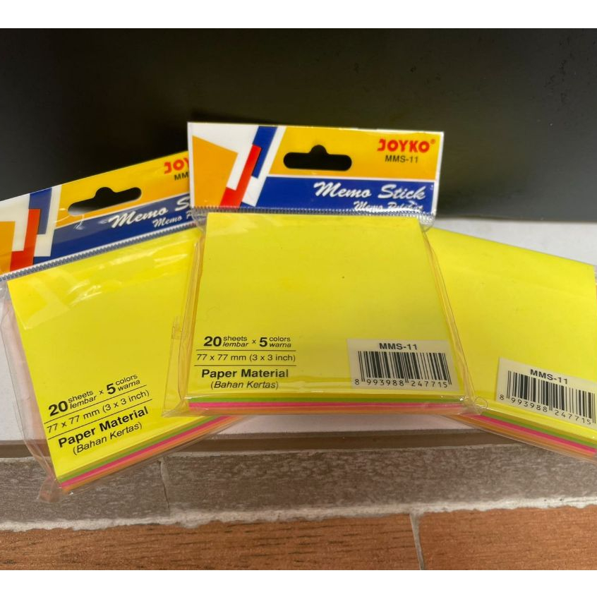 

{satuan} Memo Stick Kertas Joyko MMS-11 / Memo Tempel Sticky Note Warna - Per pcs
